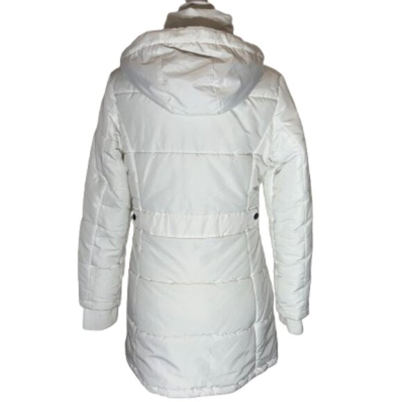 DETAILS INTL Women's White Zipper Hooded Coat with Size PS - Picture 2 of 15